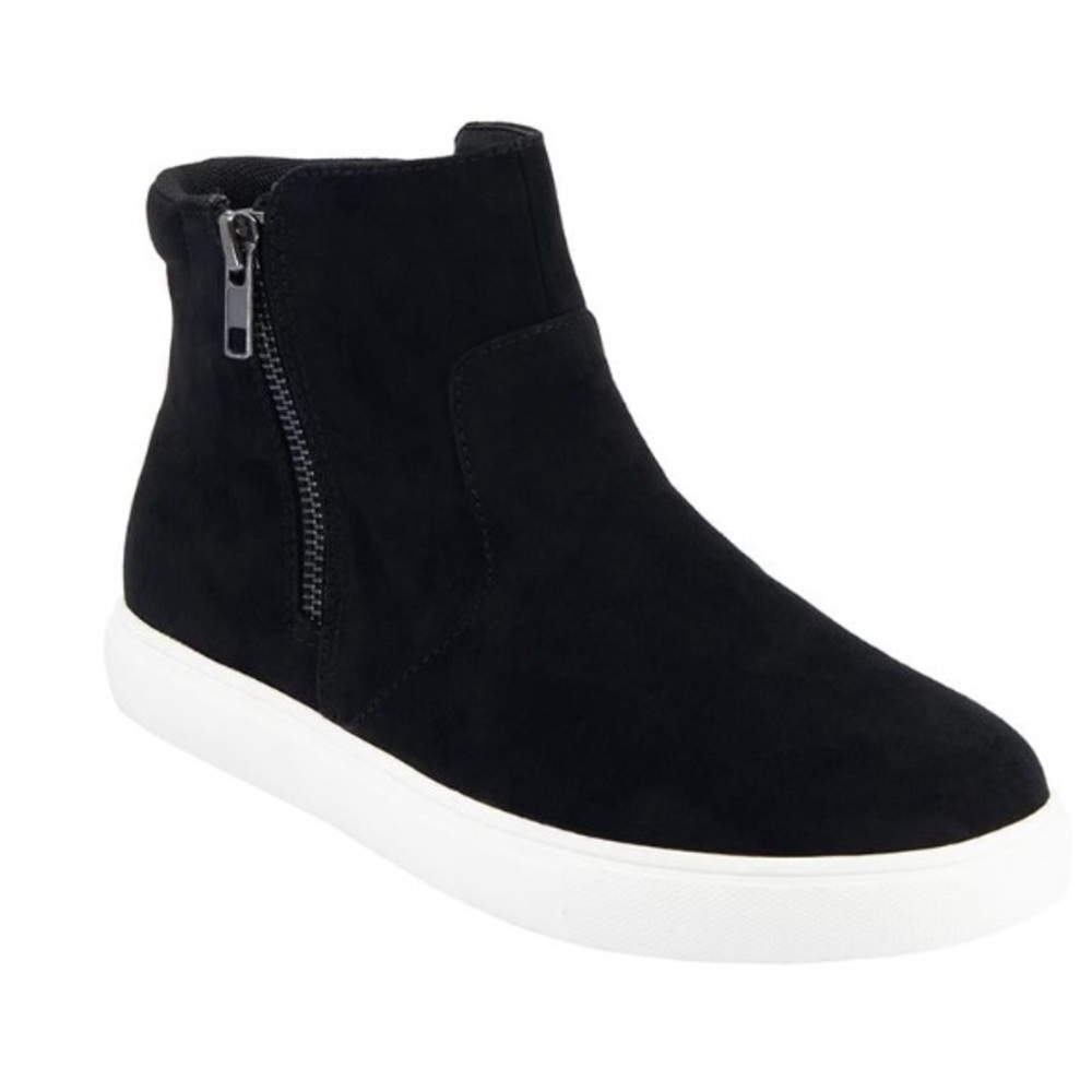 Izod Womens Casual Zip Up Ankle Boots Black